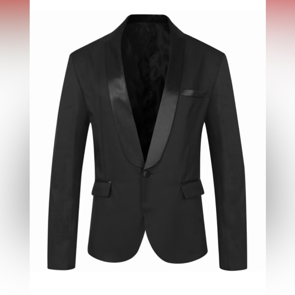 Lars Amadeus Men's One Button Shawl Collar Formal Blazer